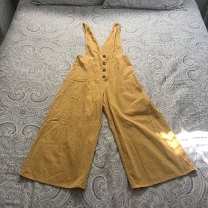 Mustard Yellow Linen-like Overalls